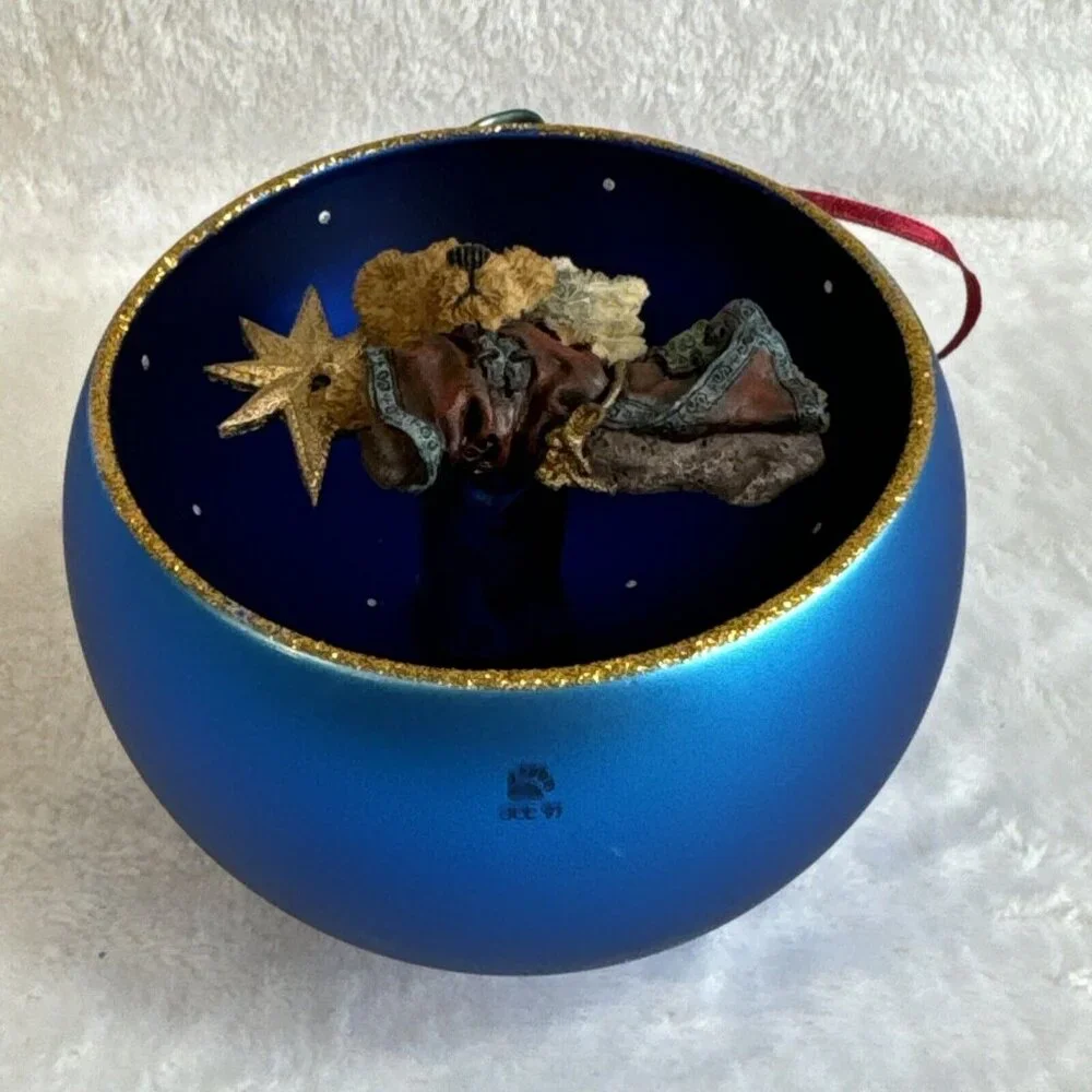 Limited Edition BOYDS BEAR 3D Glass Christmas Tree Hanging‎ Ornament